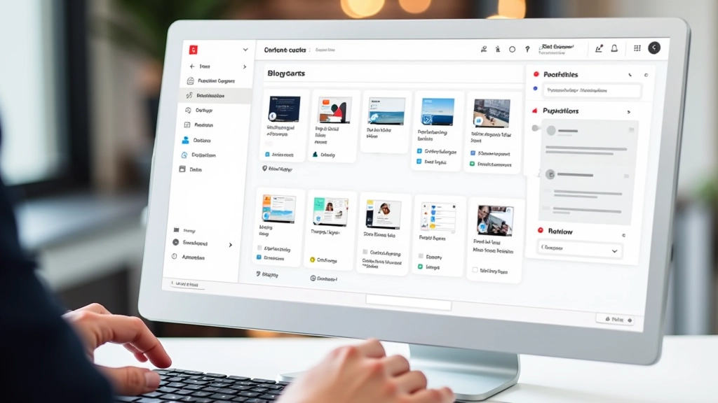 Content management dashboard met drag-and-drop interface